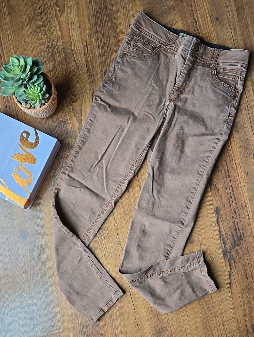 Democracy Size 4 Womens Brown/Tan Skinny Leg Pants